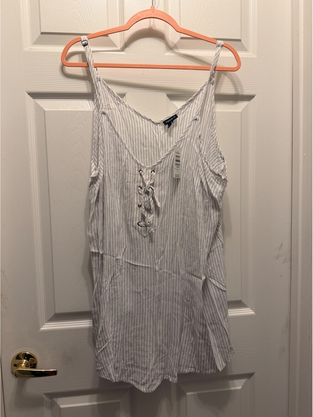 Torrid Sophie Modal Lace Up Blue Striped Swing Cami Tank Top Size 4